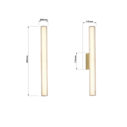 Kinkiet Linea 45 cm złoty LED CCT