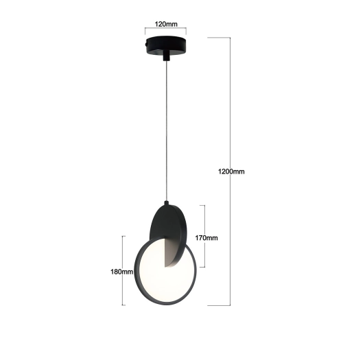 Lampa wisząca Circlo czarna LED CCT