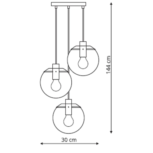 Lampa wisząca Puerto czarna 3xE27