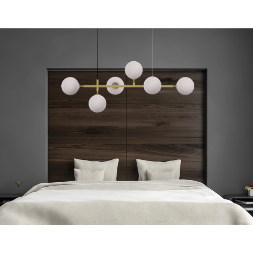 Lampa wisząca Alisa złota 6xE14
