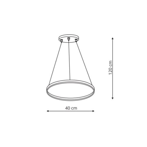Ring wisząca mała czarna 3000K