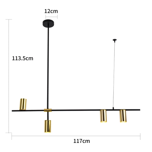 Lampa wisząca Arizona czarno - złota 4xGU10