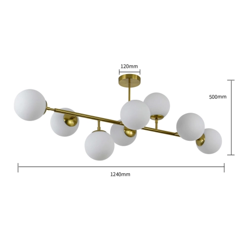 Lampa wisząca Dorado 8 złota 8xE14