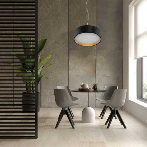 Lampa wisząca Hudson czarno - złota LED 4000K