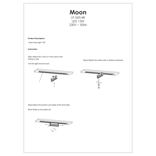 Reflektor do szynoprzewodów Moon 3F czarny LED 4000K