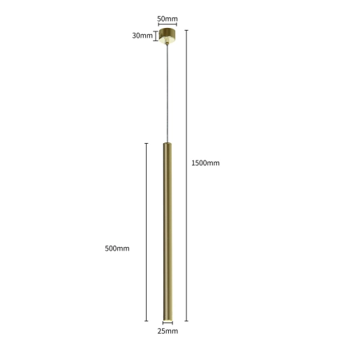 Lampa wisząca Lungo 1 złota 1xG9