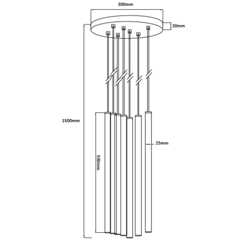 Lampa wisząca Lungo 7 złota 7xG9