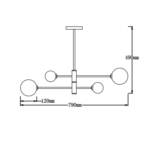 Lampa wisząca Dorado czarna 4xG9