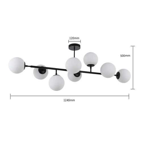Lampa wisząca Dorado czarna 8xE14
