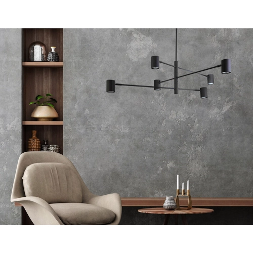 Lampa wisząca Snow 6 czarna 6xGU10