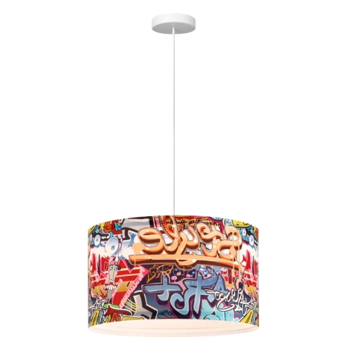 Lampa wisząca Graffiti wielokolorowa 1xE27