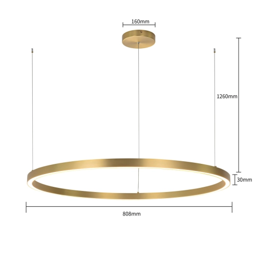 Lampa wisząca Midway złota LED 3000K