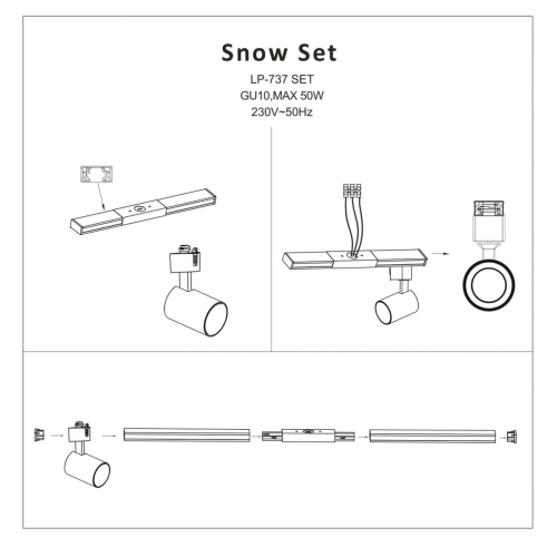 Reflektor Snow 3F czarny 1xGU10
