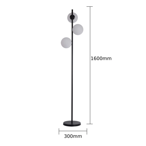 Lampa podłogowa Dorado czarna 3xE14