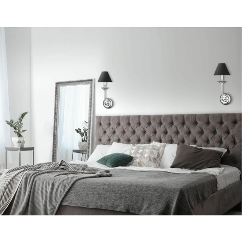 Kinkiet Glamour srebrno - czarny 1xE14