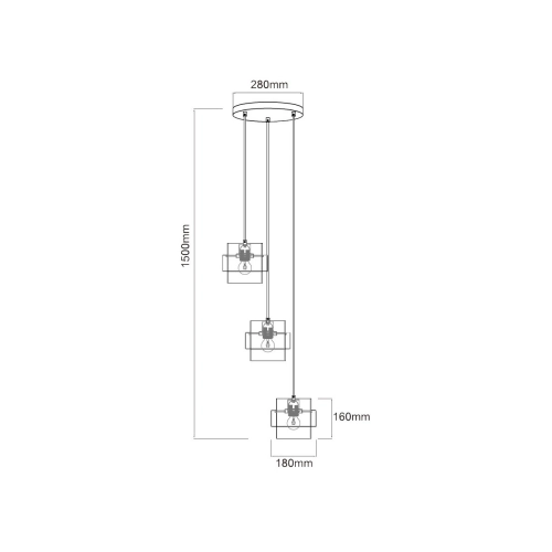 Lampa wisząca Miele dymna 3xE27