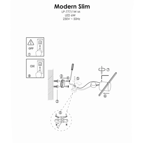Kinkiet Modern Slim 40 cm chrom LED 3000K