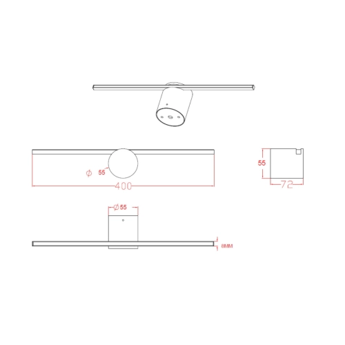 Kinkiet Modern Slim 40 cm złoty LED 3000K