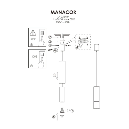 Lampa wisząca Manacor złota 1xGU10