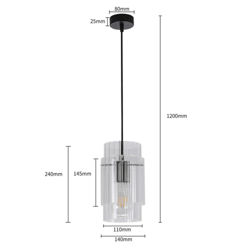 Lampa wisząca Savona czarna 1xE27