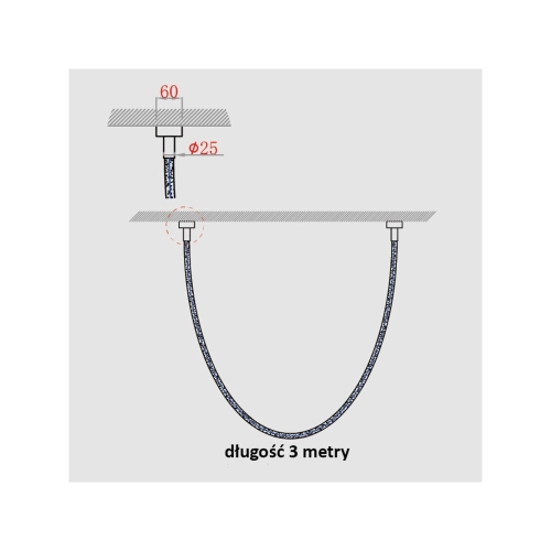 Lampa wisząca Rope Light 3 m biała Tuya Smart LED CCT