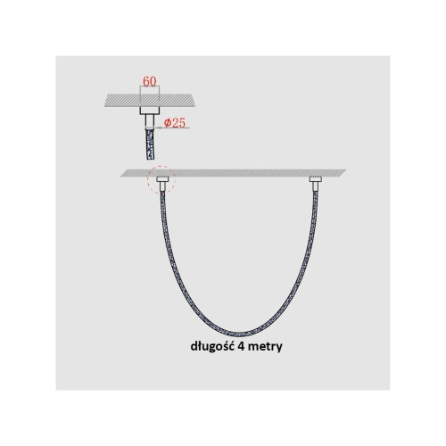 Lampa wisząca Rope Light 4 m biała Tuya Smart LED CCT