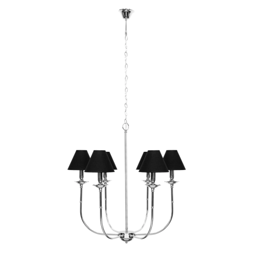 Lampa wisząca Glamour srebrno - czarna 6xE14