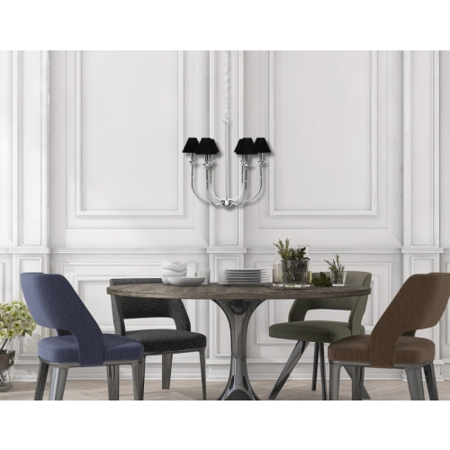 Lampa wisząca Glamour srebrno - czarna 6xE14