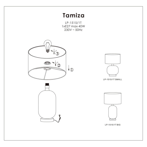 Lampa stołowa Tamiza czarna 1xE27