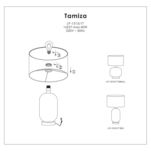 Lampa stołowa Tamiza czarna 1xE27