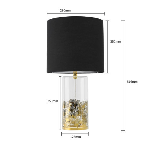 Lampa stołowa Sunflower czarno - transparentna 1xE27