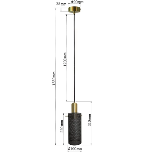 Lampa wisząca Tirana 1 czarna 1xE27