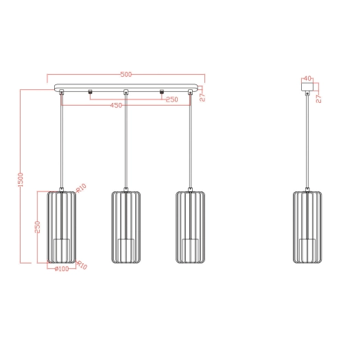 Lampa wisząca Sintra czarna 3xGU10