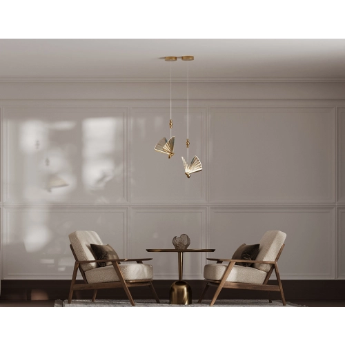 Lampa wisząca Mariposa 1 złota LED CCT