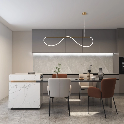 Lampa wisząca Meleca M złota LED CCT