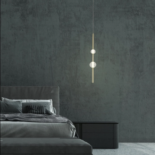 Lampa wisząca Vaku złota LED 4000K