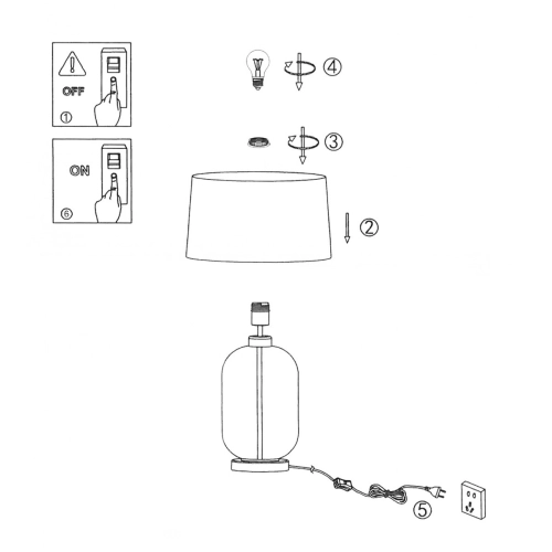 Lampa stołowa Amur niebieska 1xE27