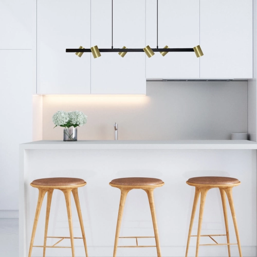 Lampa wisząca Snow 6 złoto - czarna 6xGU10