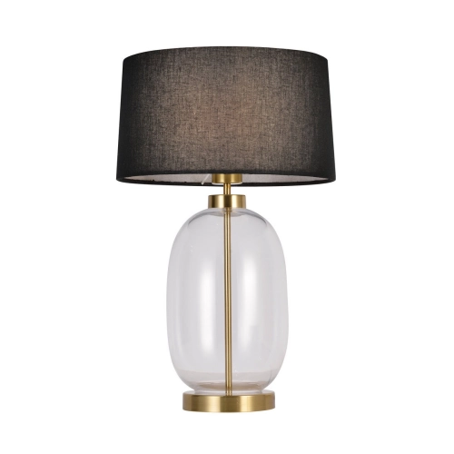 Lampa stołowa Amur czarno - transparentna 1xE27