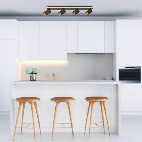 Zestaw reflektorów plafon Parma czarny 4xGU10 plus LED