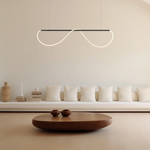 Lampa wisząca Meleca M czarna LED CCT