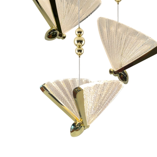 Lampa wisząca Mariposa 3 złota LED CCT