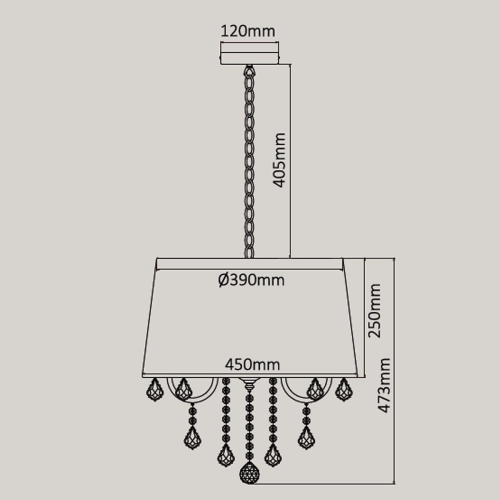 Lampa wisząca Mona czarna 5xE14