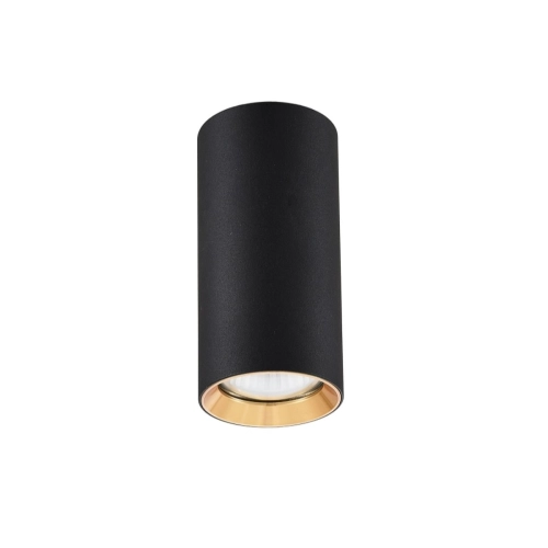 Tuba natynkowa Manacor 17 cm czarno - złote 1xGU10