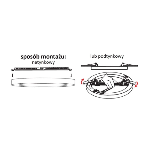 Plafon York czarny 2w1 LED 4000K