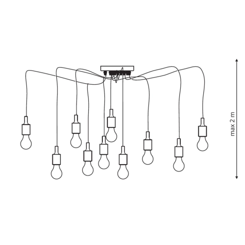 Lampa wisząca Soleto czarna 10xE27
