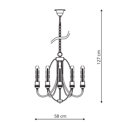 Lampa wisząca Canaria czarna 5xE27