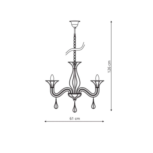 Lampa wisząca Tarragona czarna 6xE14