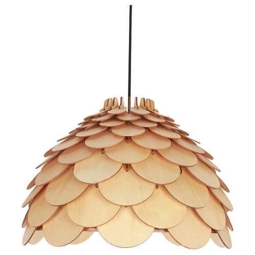 Lampa wiszaca Burgo mała drewniana 1xE27