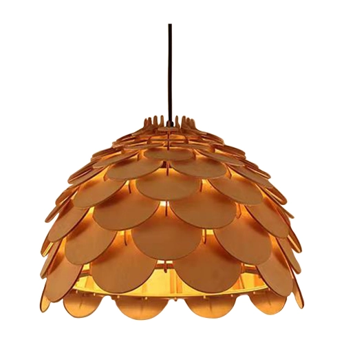 Lampa wiszaca Burgo mała drewniana 1xE27